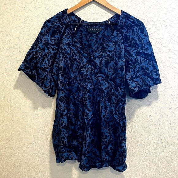 Hatch Maternity Satin Flutter Sleeve Blouse Small - Picture 1 of 5